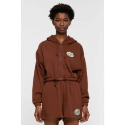 Lined Oval Dot Zip Hood